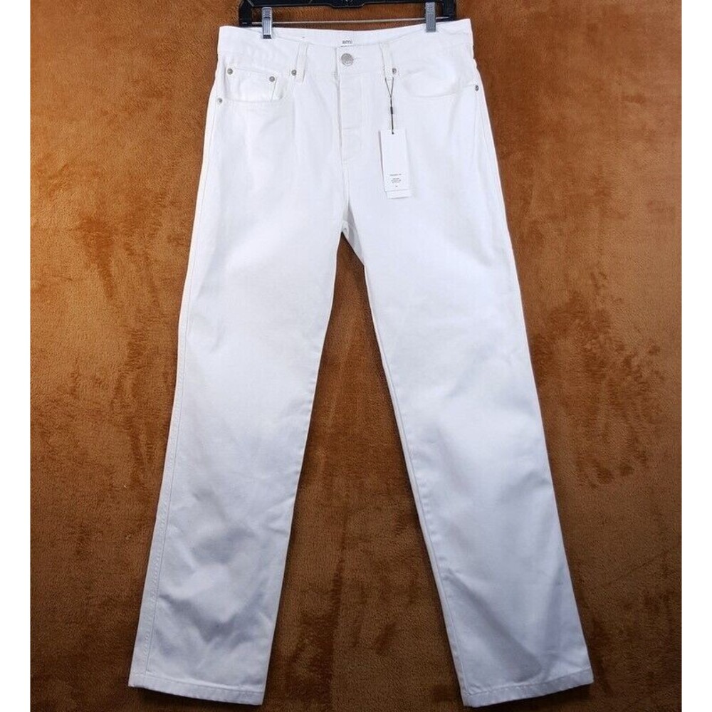 Men's White Straight Jeans